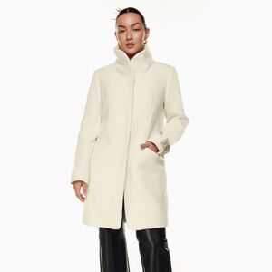 Aritzia Wilfred Cocoon Coat Cream Off-White
